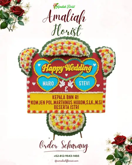 Papan Bunga Pernikahan Puding Besar
